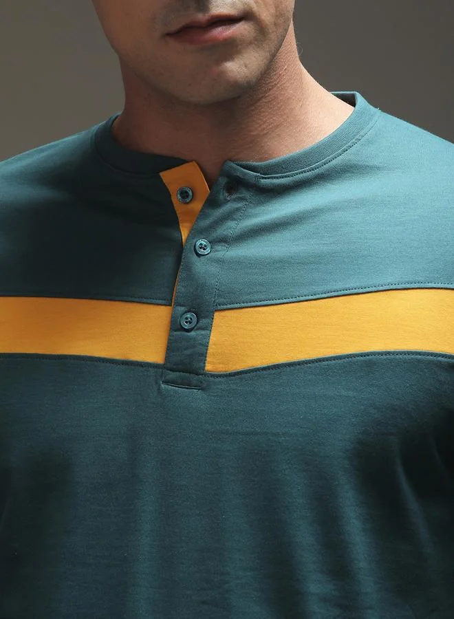 ديلينجر تيشيرت هينلي عادي بأكمام طويلة للرجال